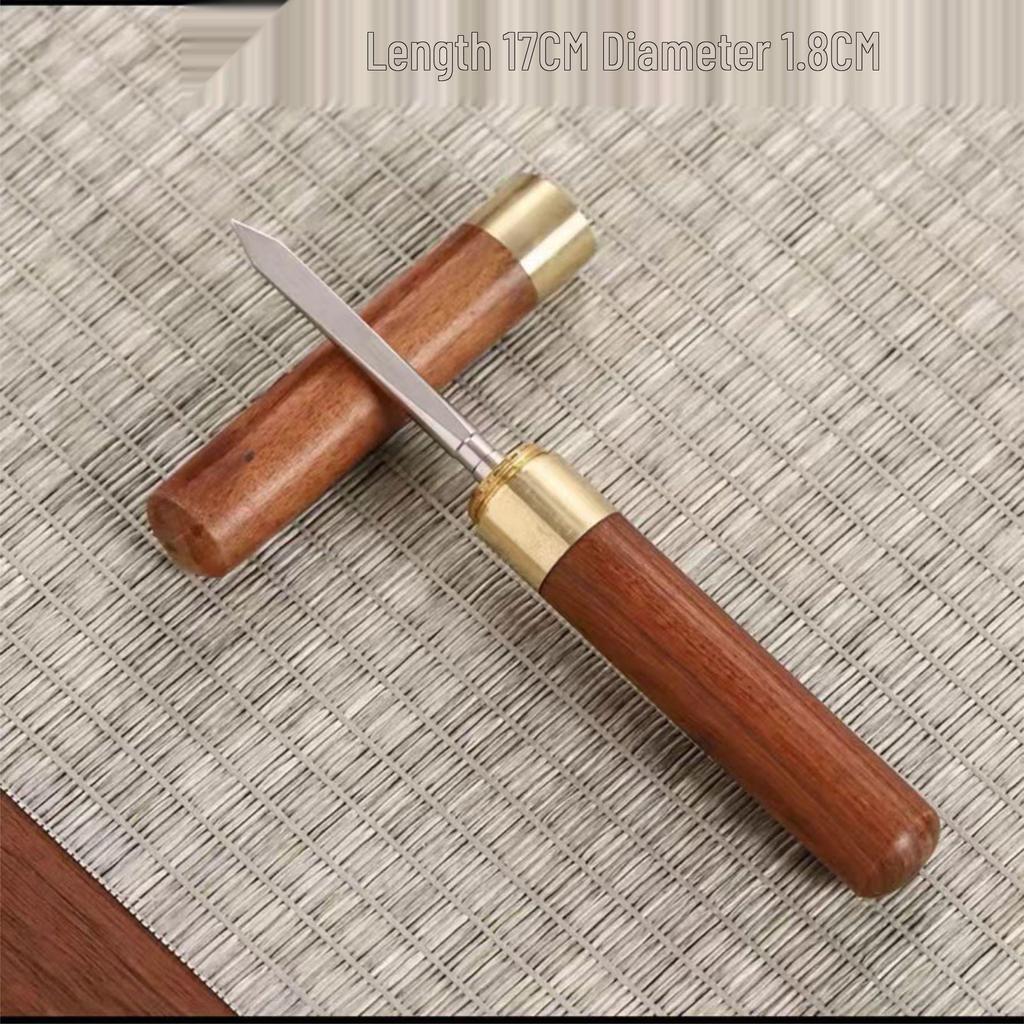 Маленький нож и игла из черного дерева и палисандра для чайной церемонии пуэр с лазерной гравировкой логотипа