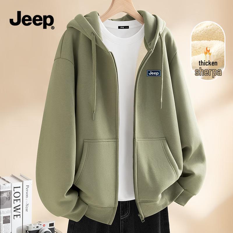 JEEP Men's Fleece-Lined Hooded Thermal Cardigan