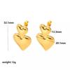 Spot European & American Style 18k Gold Love Pendant Double Heart Stainless Steel Earrings