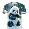 2024 Summer New Cute Panda Series 3D Printed Short Sleeve Casual Trendy Men's and Women's Round Neck T-shirt