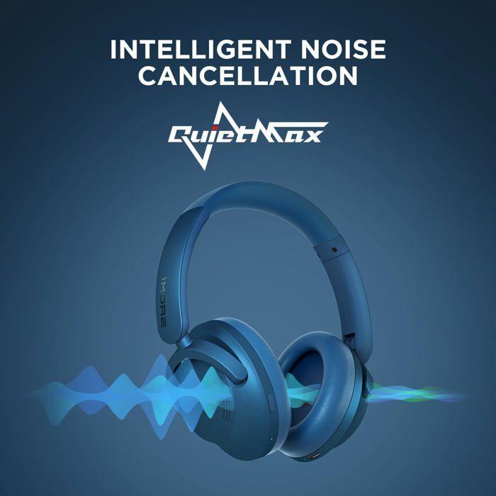 1MORE SonoFlow - Casque sans fil pliable - LDAC - Hi-Res - QuietMax™ - Bluetooth 5.0 - Autonomie de 70H - Bleu