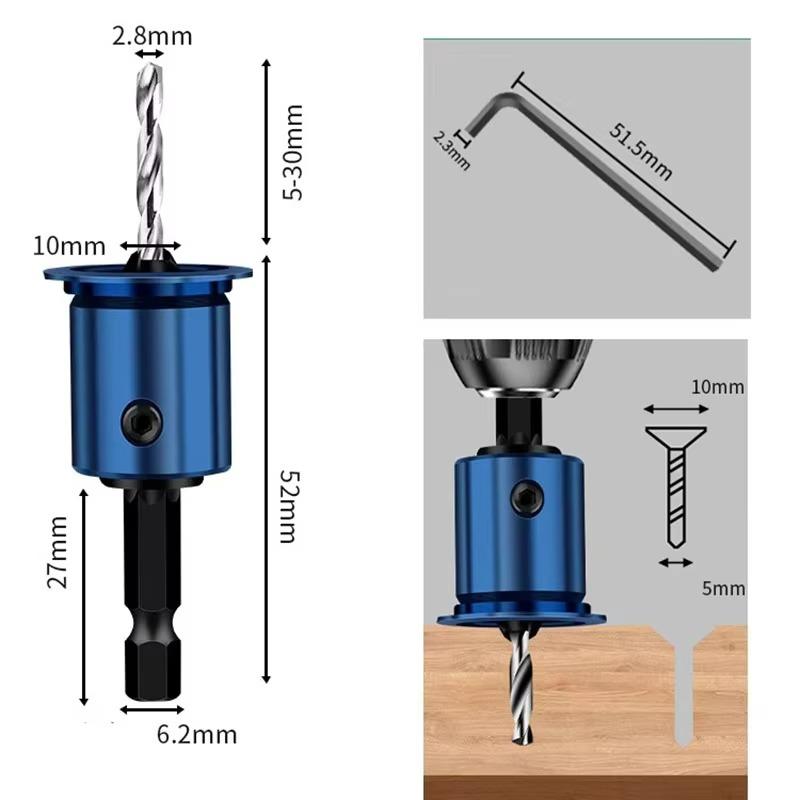 Сверло по дереву Профессиональное 2 в 1 Сверло по металлу Механическая мастерская Вращающийся инструмент Инструменты для зенкования Аксессуары