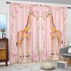 2 шт. Розовая занавеска с принтом жирафа на фоне для домашнего декора - Шторная лента для окна для спальни, офиса, кухни
