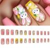 Square Press On Nails Fake Nails Easter Glue On Nails Artificial Acrylic Nails 24pcs Stick On Nails for Women Girls