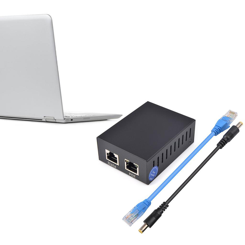POE Separator Standard POE Splitter 12V 5A 1000Mbps Metal Housing Fast Heat Dissipation Enhances Netwoking Connection