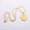 Retro Charm Trend Men Women Stainless Steel Hypoallergenic Plating Gold Virgin Mary Necklaces