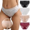 Mid-waist Lace Women's Panties, Sexy Breathable Women's Underpants, Semi-transparent Women's Briefs