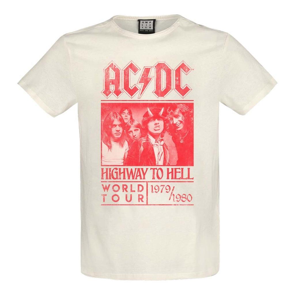 Amplified Unisex Adult Highway To Hell Red Poster AC/DC T-Shirt