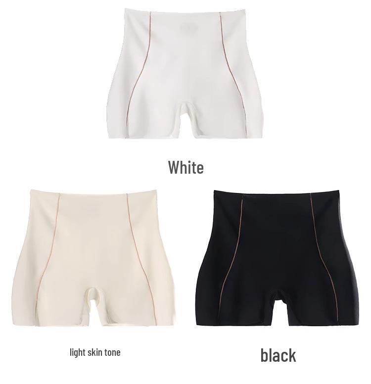 Ice Silk Women's High Waist Anti-Exposure Safety Shorts - Summer Thin, No Roll, Elastic Tummy Control Plus Size