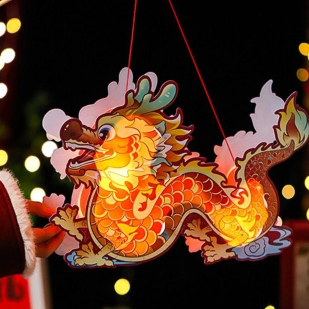 DIY Craft Chinese Style Dragon Lamp Luminous Handheld Dragon Lantern  Children's Toys