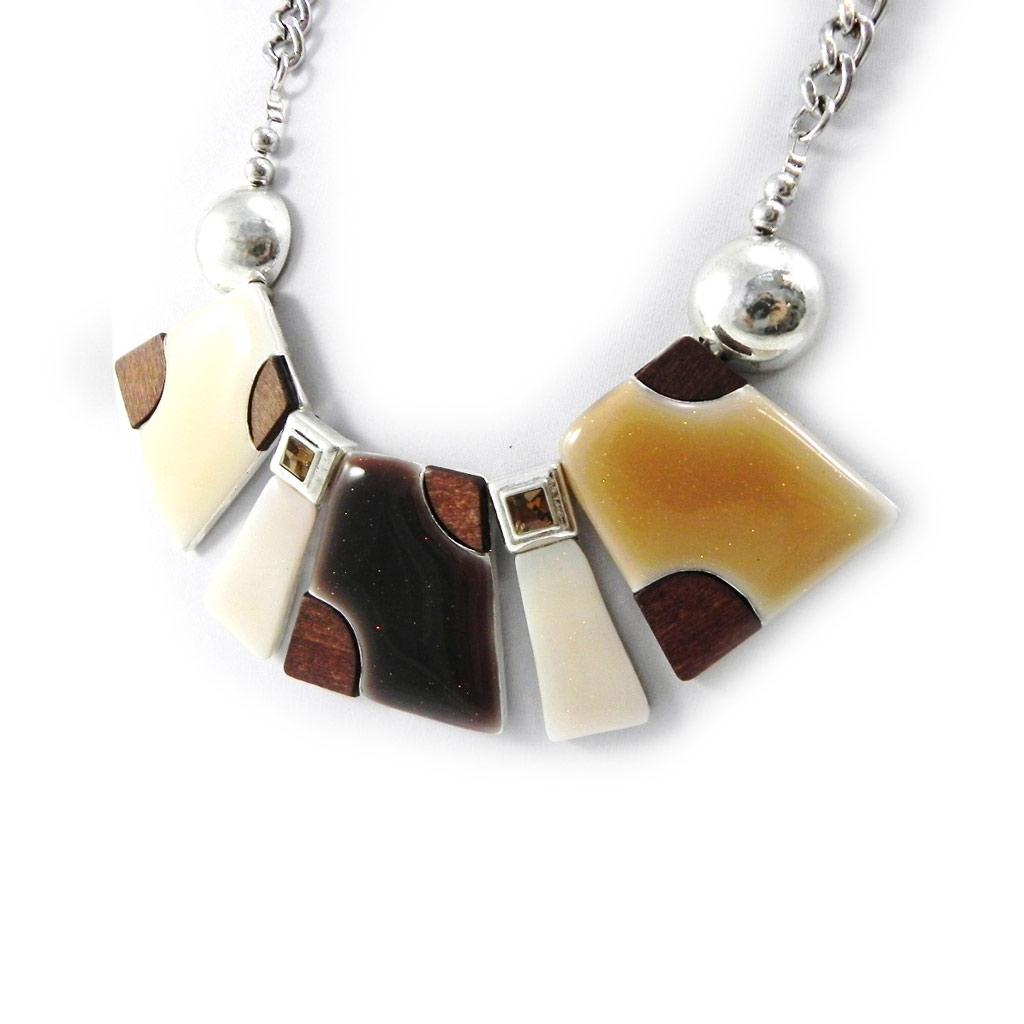 Les Trésors De Lily [H9874] - Дизайнерское колье «Тихуана» коричнево-бежевый