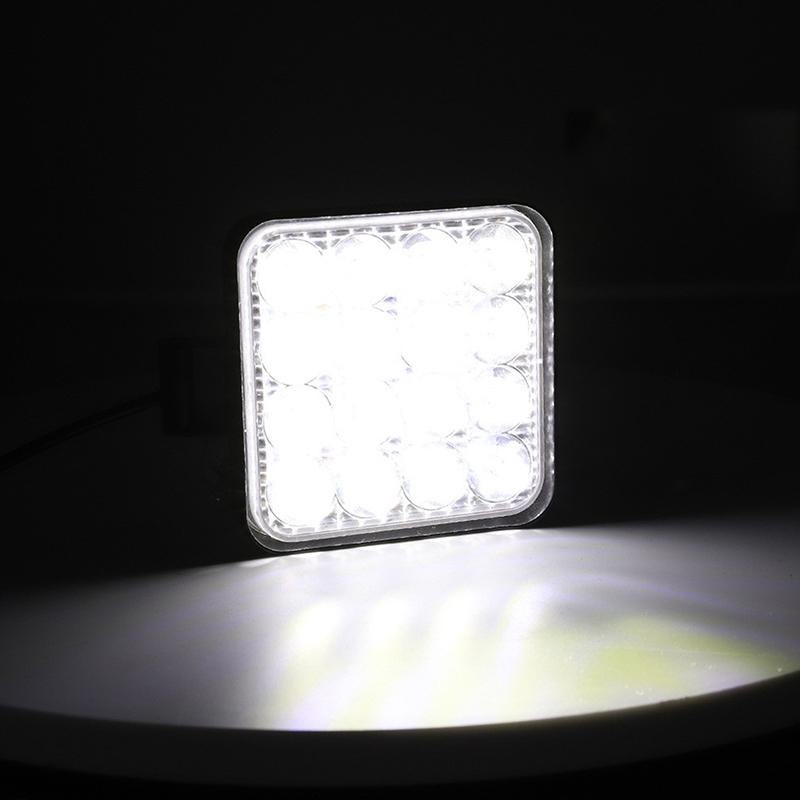 Автомобильный светодиодный рабочий фонарь Mini 16Smd круглый квадратный рабочий фонарь 12 В автоматический противотуманный фонарь для бездорожья для внедорожника Atv фара