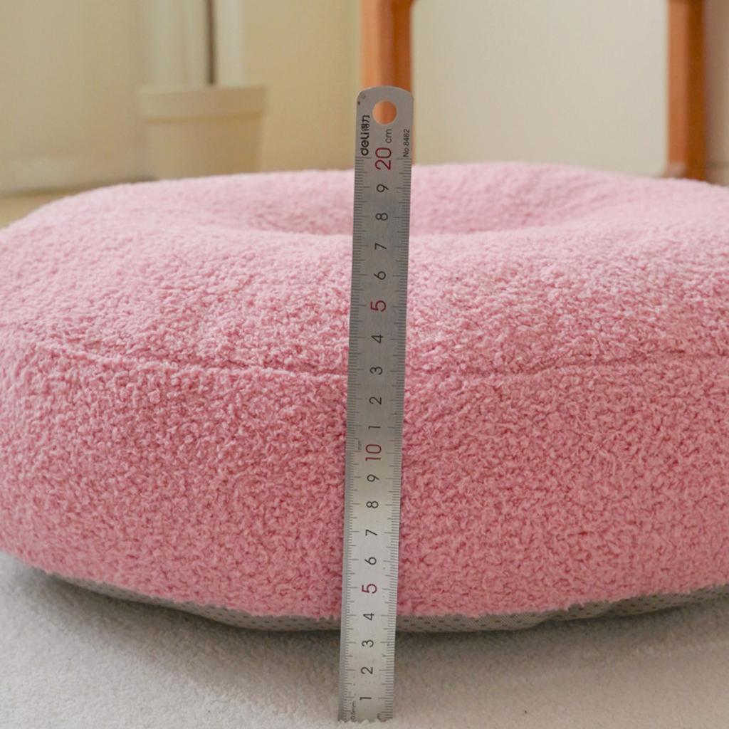 Однотонная подушка из велюра "Тедди", утолщенная круглая подушка для подоконника на балконе, напольная подушка-сиденье татами