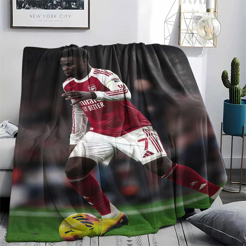 Saka Printed Flannel Blanket, soft throw for bedroom sofa, washable, fan merchandise, great gift.