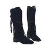 Fashion Luxury Shoes for Women 2024 Fashion Bohemia Knee-length Women's Boots New Pointed Tassels Faux Suede Boots Ladies Platform Shoes