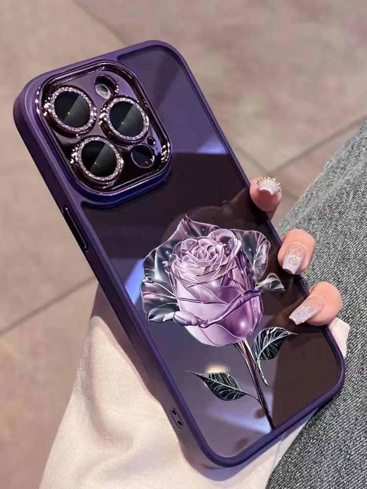 Чехол Fairy Rose Glitter для iPhone 16/15 Pro Max с пленкой для объектива