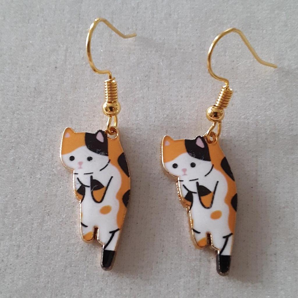 Kawaii Dangling Cat Earrings - Cute Cat Jewelry