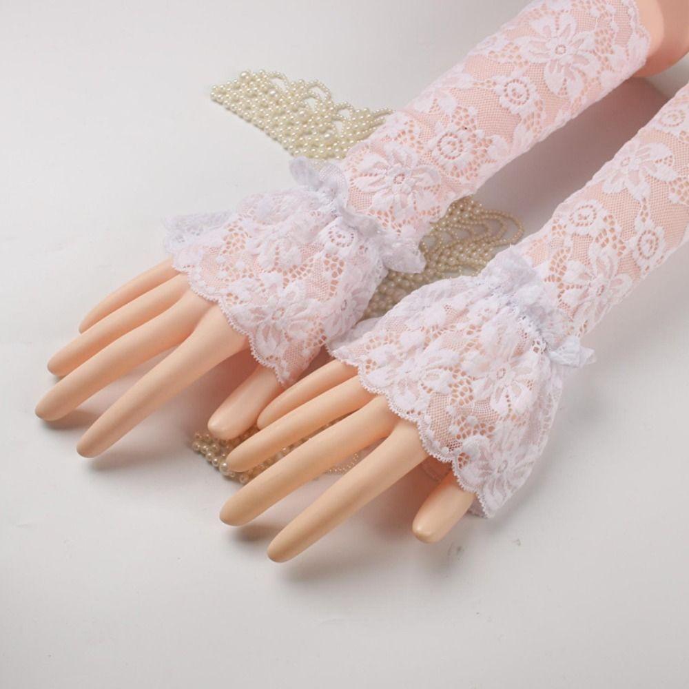 Свитер Декоративная крышка шрама Искусственные рукава Съемные манжеты на рукавах Оборки Рукава до локтя Кружевные манжеты