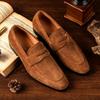 Новое поступление Мужские мягкие мокасины из натуральной кожи для вождения, повседневные лоферы, замшевые туфли-лодочки, нарядные, удобные слипоны, балетки
