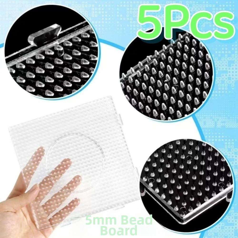 5Pcs Heat Resistant Perler Beads Boards 5mm Beads Melting Beads Boards Educational Toys