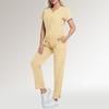 Ladies' Comfortable And Casual Solid Color Short Sleeved Pants Protective Suit Set