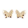 [M8909] - Gold Plated 'Butterflies' Earrings - White Gold - 10x9 Mm
