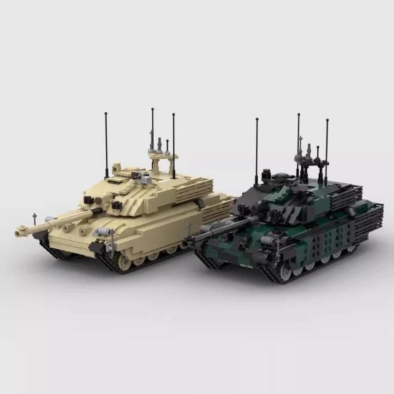MOC Современное Военное Оборудование Строительные Блоки Набор Основной Боевой Танк Challenger 2 Модель DIY Игрушки для Сборки Детьми Подарки на День Рождения