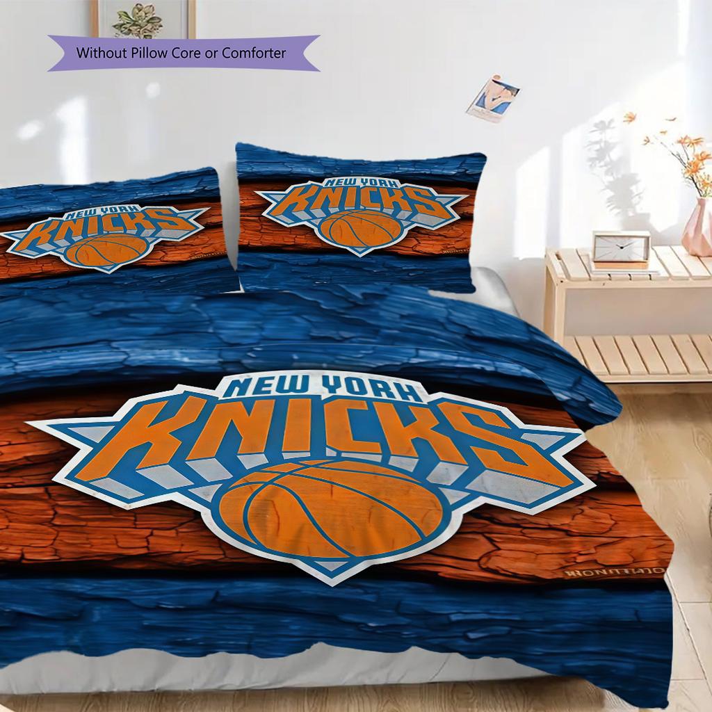New York Knicks Basketball Spirit Three-piece set(1 * duvet cover + 2 * pillowcase, without core)Bedding set Soft and comfortable