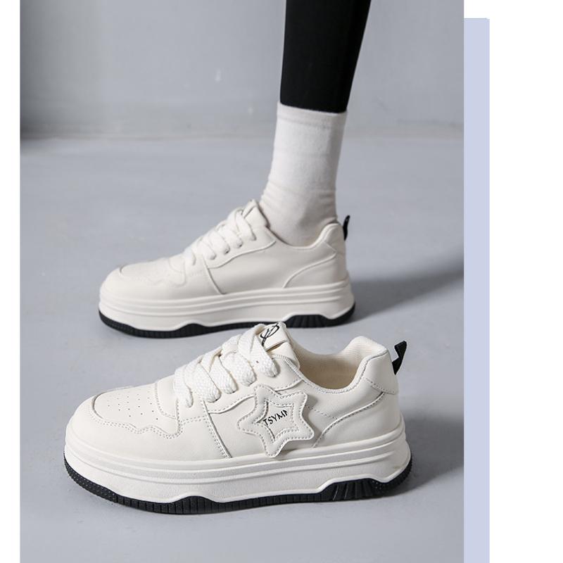 Белые туфли на толстой подошве, универсальная нишевая обувь, спортивные и повседневные кроссовки
