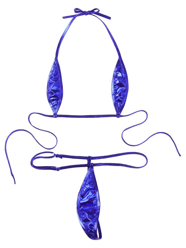 Women's Swimsuit Sexy Backless Solid Color Micro Bikini Bathing Suits for Women