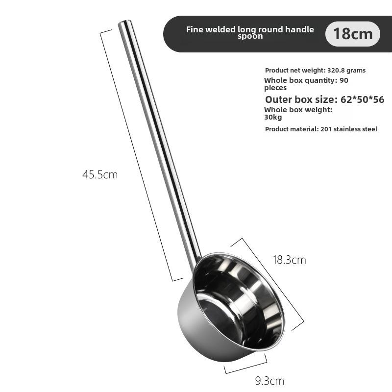 "Thickened Stainless Steel Non-Magnetic Kitchen Spoon: Ideal for Soup, Porridge, and Water"