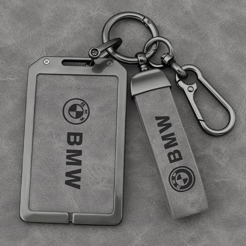 OEBX9 New Grey Leather Car Key Case Cover For BMW 1 3 5 7 8 Series X1 X3 X5 X6 X7 F30 G20 F34 F31 G30 G01 F15 I3 M4 535le Accessories