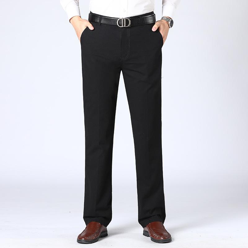 Men's Thin Casual Suit Pants Cotton Classic Business Fashion Stretch Loose Trousers Male Brand Clothes