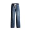 Retro Jeans Men's Autumn New Style Pleated High Street Grinding White Grey Wide-leg Pants