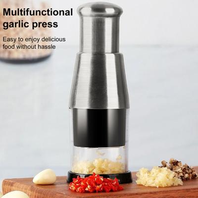 Чеснокодавка из нержавеющей стали, ручная чесночная дробилка, измельчитель, эффективный лук
