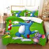 Anime Mouse Jerry Cartoon Cat Tom Bedding Set,Duvet Cover Bed Set Quilt Cover Pillowcase,King Queen Twin Size Boys Girls Adults