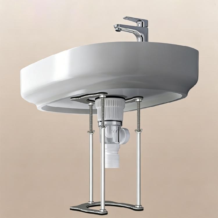 Rustproof Kitchen Sink Support System with 41cm to 71cm Height Adjustment Ranges Strong Metal Sink Stabilizer for Home