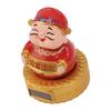 Cai Shen Statue Solar Power Shaking Head Vivid Decorative Chinese Feng Shui Sculpture for Car