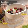 Household Vegetable Fruits Cleaner Sets Manual Water Salad Spinner Fruit Drain Basket Dryer Hand Crank Kitchen Household Gadget