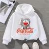 with cartoon print,long-sleeved,suitable for autumn and winter Doraemon children's hooded sweatshirt for boys, girls' casual top