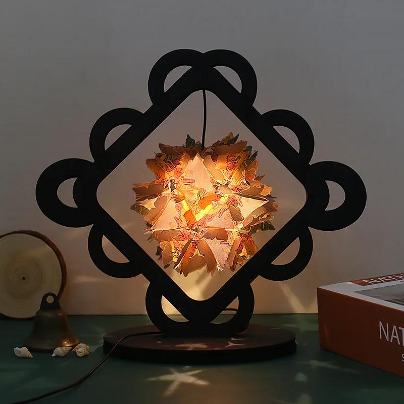 Креативный подарок DIY Бумажное искусство Лампа Прикроватное украшение 3D Трехмерная Бумажная светотень Бумажная резьба Лампа Ночник