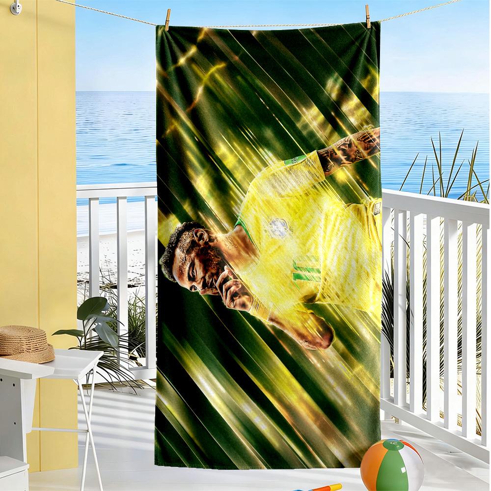 Golden Soccer Moment Beach Towel Super Soft Microfiber Quickdry Fabric Comfortable Lightweight