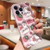 For iPhone 16 Samsung S23 A23 A52 A33 A73 A53 Huawei Xiaomi Redmi OPPO Vivo White Rabbit Design Flowers Design Full Camera Protect Hard Phone Case