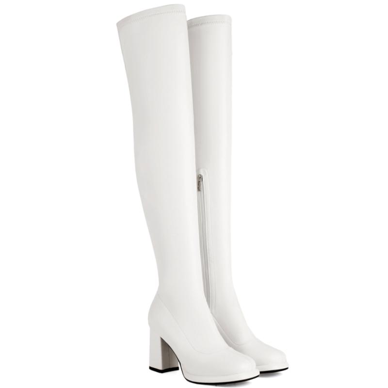 Модные женские сапоги выше колена, элегантные осенне-зимние туфли, золотисто-серебряные длинные сапоги на каблуке, женская обувь для вечеринок, большой размер