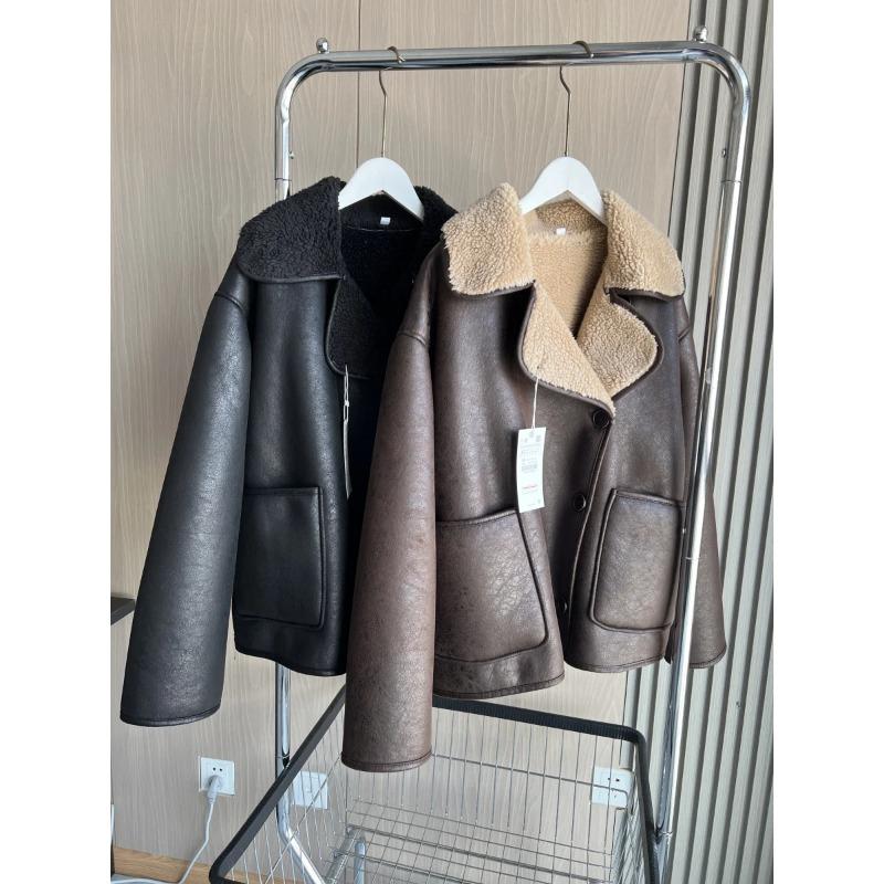 Fall/Winter Women's Series Double-Sided Collar Oversized Long-Sleeve Jacket Warm Coat