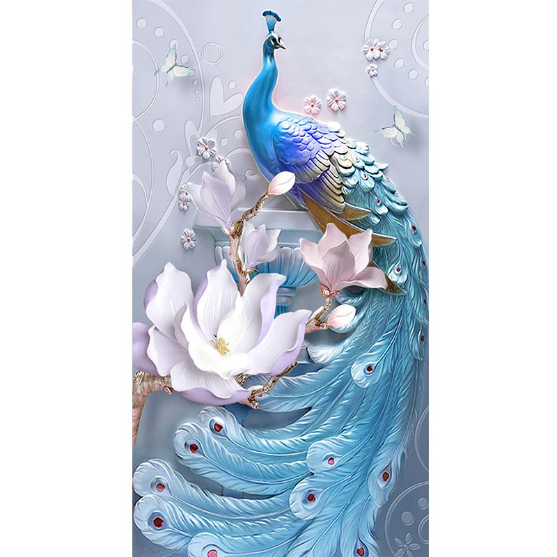 5D DIY Diamond Embroidery Animal Peacock Cross Stitch Diamond Painting Full Round Drill Picture of Home Christmas Present