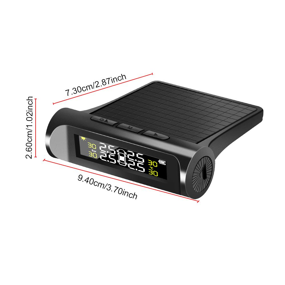 Сигнализация температуры шин Цифровой ЖК-дисплей Автомобильная TPMS с 4 внешними датчиками Система контроля давления в шинах Универсальные системы автосигнализации