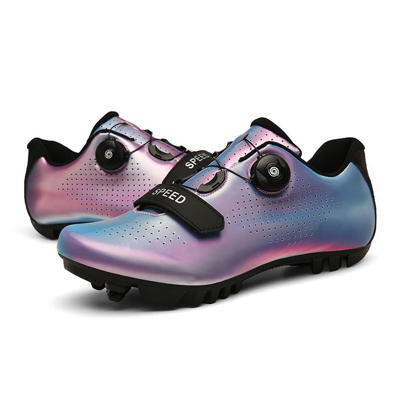 Unisex Cycling Shoes With Reflective Stripes Breathable Hard Sole Road MTB Clipless Bike