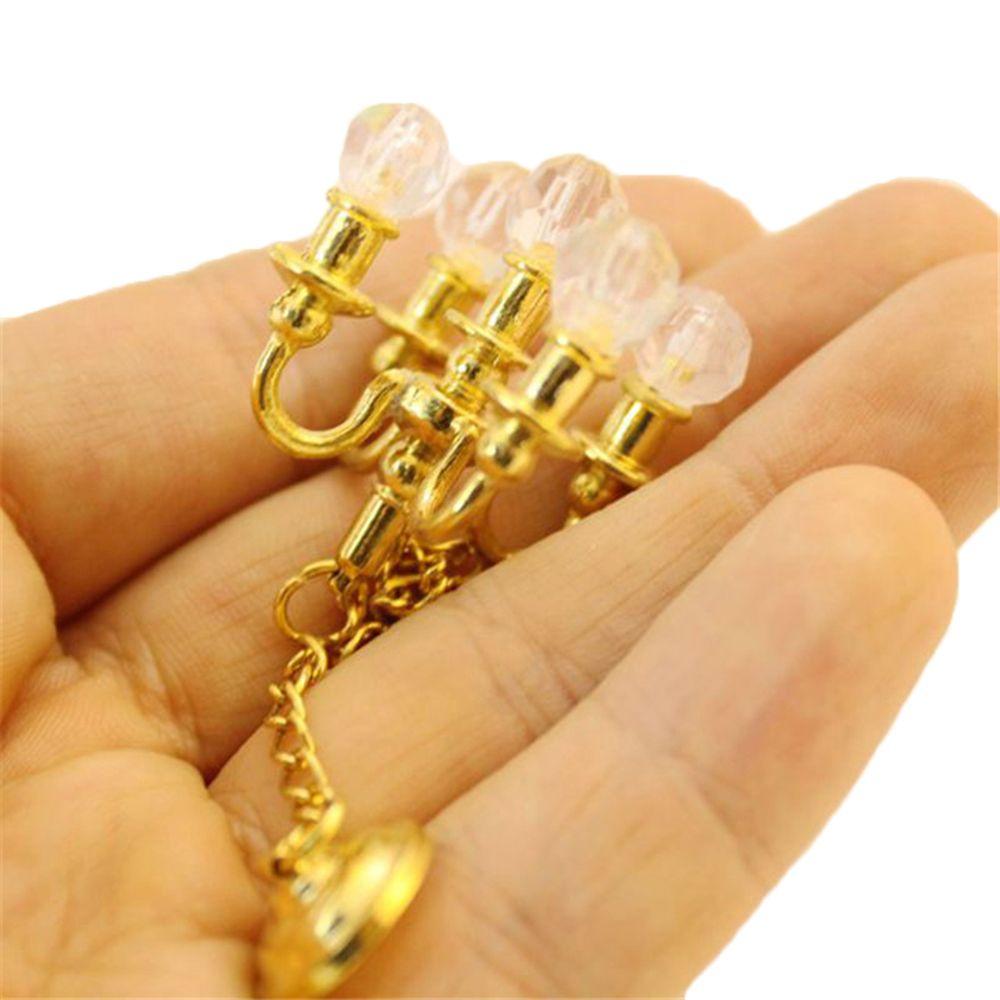 Can Not Lighted Ceiling Lamp Model Dollhouse Ornament Miniature Vintage Chandelier Doll Accessories