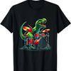 Cool Dinosaur Drummer - Boys Girls Kids Drummers T-Shirt